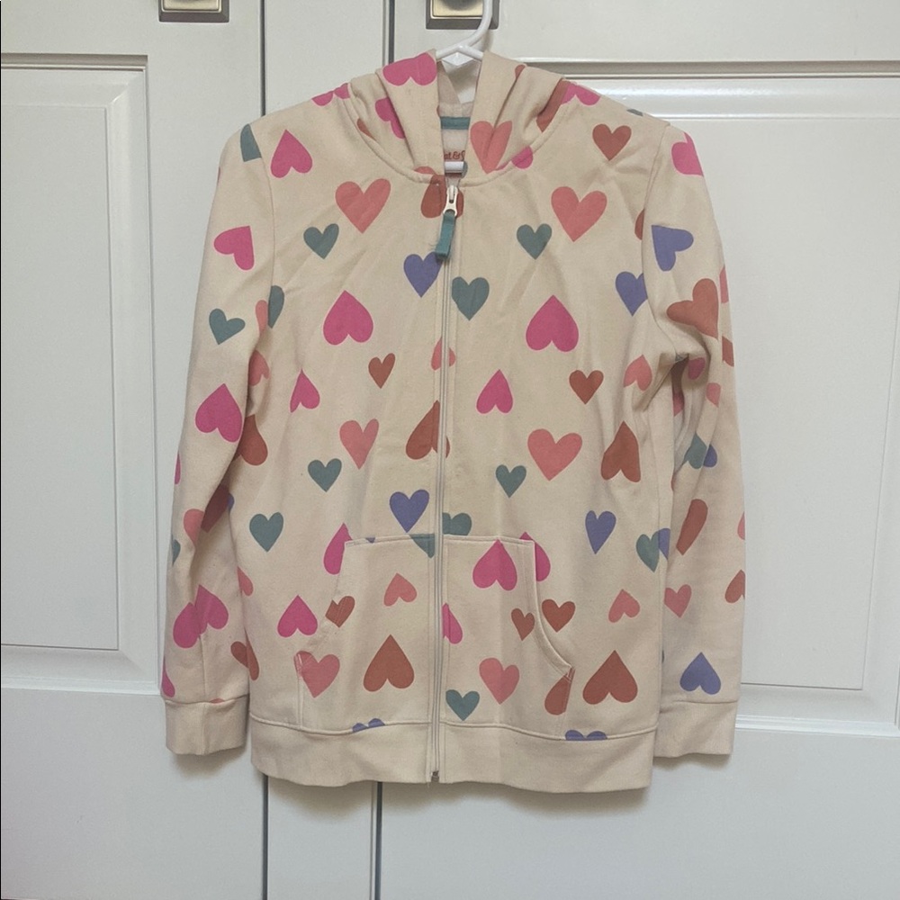Kids Cat and Jack Heart Print Zip-Up